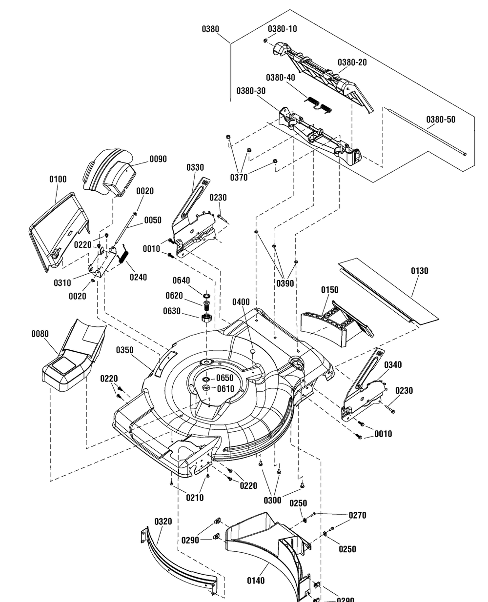Deck Group (7501638) Diagram and Parts List for 7800892-BTSPV22675HWFC 2012 Briggs and Stratton Lawn Mower